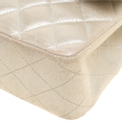مملوكة مسبقًا Chanel Metallic Beige Shimmering Quilted Leather Medium Classic Double Flap Bag
