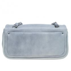 Pre Owned حقيبة شانيل دياغونال CC جلد خروف رمادي بسلسلة وقلاب