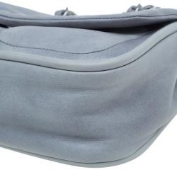 Pre Owned حقيبة شانيل دياغونال CC جلد خروف رمادي بسلسلة وقلاب