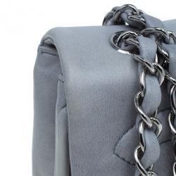 Pre Owned حقيبة شانيل دياغونال CC جلد خروف رمادي بسلسلة وقلاب