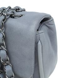 Pre Owned حقيبة شانيل دياغونال CC جلد خروف رمادي بسلسلة وقلاب