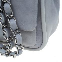 Pre Owned حقيبة شانيل دياغونال CC جلد خروف رمادي بسلسلة وقلاب