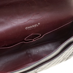 Pre Owned حقيبة شانيل قلاب مزدوج كلاسيك جامبو جلد مبطنة زرقاء