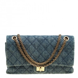 Chanel Blue Denim Reissue 2.55 Classic 226 Flap Bag Chanel