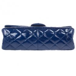 Pre Owned Chanel Blue Patent Leather 2.55 Reissue 227