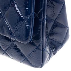 Pre Owned Chanel Blue Patent Leather 2.55 Reissue 227