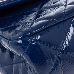 Pre Owned Chanel Blue Patent Leather 2.55 Reissue 227