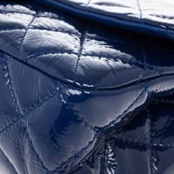Pre Owned Chanel Blue Patent Leather 2.55 Reissue 227