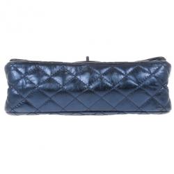 Pre Owned Chanel Metallic Blue 2.55 Reissue Bag