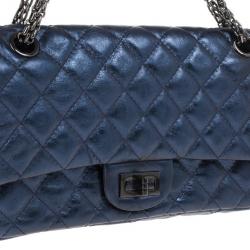 Pre Owned Chanel Metallic Blue 2.55 Reissue Bag