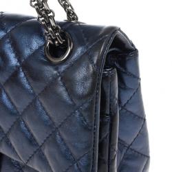 Pre Owned Chanel Metallic Blue 2.55 Reissue Bag