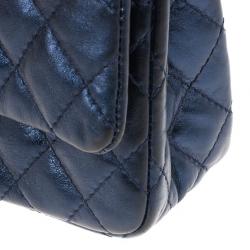 Pre Owned Chanel Metallic Blue 2.55 Reissue Bag
