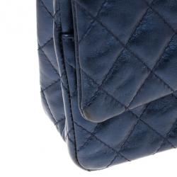 Pre Owned Chanel Metallic Blue 2.55 Reissue Bag
