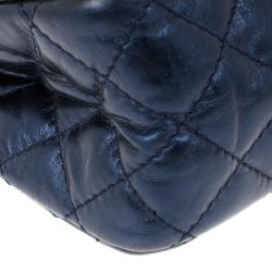 Pre Owned Chanel Metallic Blue 2.55 Reissue Bag