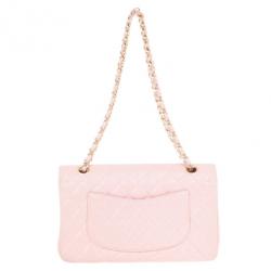 Pre Owned Chanel Pink Caviar Medium Double Flap Bag