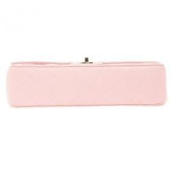 Pre Owned Chanel Pink Caviar Medium Double Flap Bag