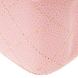 Pre Owned Chanel Pink Caviar Medium Double Flap Bag