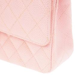 Pre Owned Chanel Pink Caviar Medium Double Flap Bag