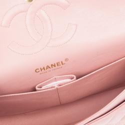 Pre Owned Chanel Pink Caviar Medium Double Flap Bag