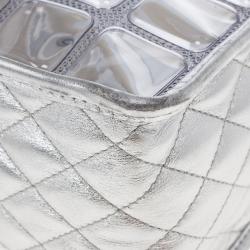 مملوكة مسبقًا Chanel Silver Leather and Vinyl Ice Cube Tote
