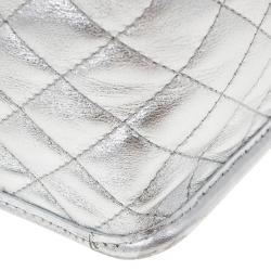 مملوكة مسبقًا Chanel Silver Leather and Vinyl Ice Cube Tote