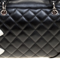 Pre Owned Chanel Black Quilted Leather Cambon Ligne Bowler Bag