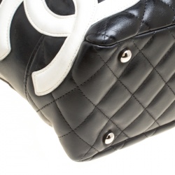 Pre Owned Chanel Black Quilted Leather Cambon Ligne Bowler Bag