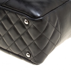 Pre Owned Chanel Black Quilted Leather Cambon Ligne Bowler Bag