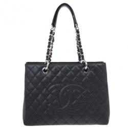 مملوكة مسبقًا Chanel Black Caviar Grand Shopper Tote