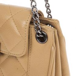 مملوكة مسبقًا Chanel Beige Lambskin Mini Accordion Flap Bag