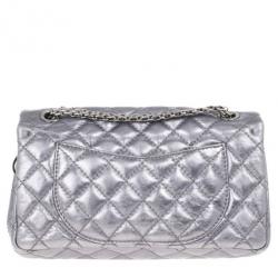 Pre Owned Chanel Metallic Grey 2.55 Reissue 226 Flap Bag