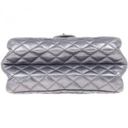 Pre Owned Chanel Metallic Grey 2.55 Reissue 226 Flap Bag
