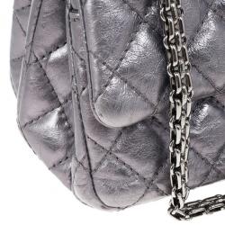 Pre Owned Chanel Metallic Grey 2.55 Reissue 226 Flap Bag