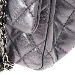 Pre Owned Chanel Metallic Grey 2.55 Reissue 226 Flap Bag
