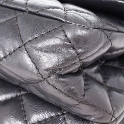 Pre Owned Chanel Metallic Grey 2.55 Reissue 226 Flap Bag