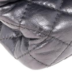Pre Owned Chanel Metallic Grey 2.55 Reissue 226 Flap Bag