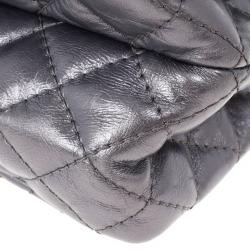 Pre Owned Chanel Metallic Grey 2.55 Reissue 226 Flap Bag