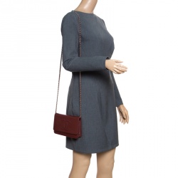 مملوكة مسبقًا Chanel Dark Red Caviar Leather WOC Clutch Bag