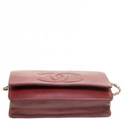 مملوكة مسبقًا Chanel Dark Red Caviar Leather WOC Clutch Bag