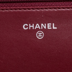مملوكة مسبقًا Chanel Dark Red Caviar Leather WOC Clutch Bag