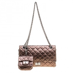 Chanel Bronze Quilted Leather Reissue 2.55 Classic 225 Flap Bag with Coin Purse Accessories