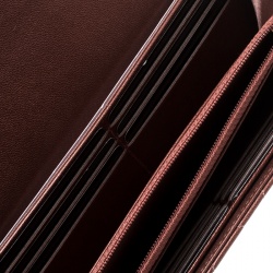 Chanel Metallic Brown Quilted Leather CC Continental Wallet