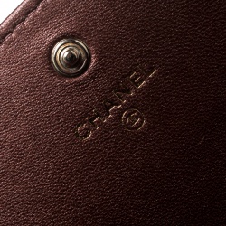 Chanel Metallic Brown Quilted Leather CC Continental Wallet
