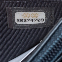 Pre Owned Chanel Black Chevron Quilted Leather Medal Flap Bag