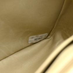 Pre Owned Chanel Beige Quilted Canvas Jumbo Vintage Flap Bag