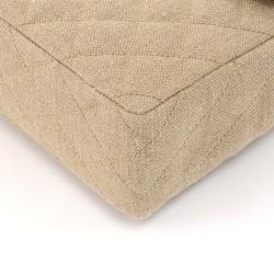 Pre Owned Chanel Beige Quilted Canvas Jumbo Vintage Flap Bag