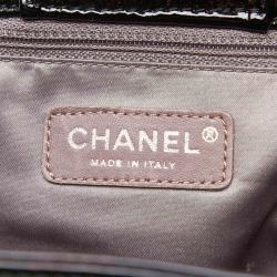 Pre Owned Chanel Black Patent Leather Luxe Ligne Accordion Flap Shoulder Bag