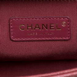 Chanel Maroon Quilted Caviar Leather Medium Boy Flap Bag