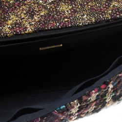 Pre Owned Chanel Multicolor Tweed and Jeweled Limited Edition Lesage Reissue Flap Bag 