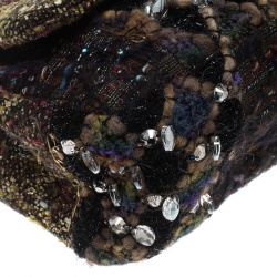 Pre Owned Chanel Multicolor Tweed and Jeweled Limited Edition Lesage Reissue Flap Bag 